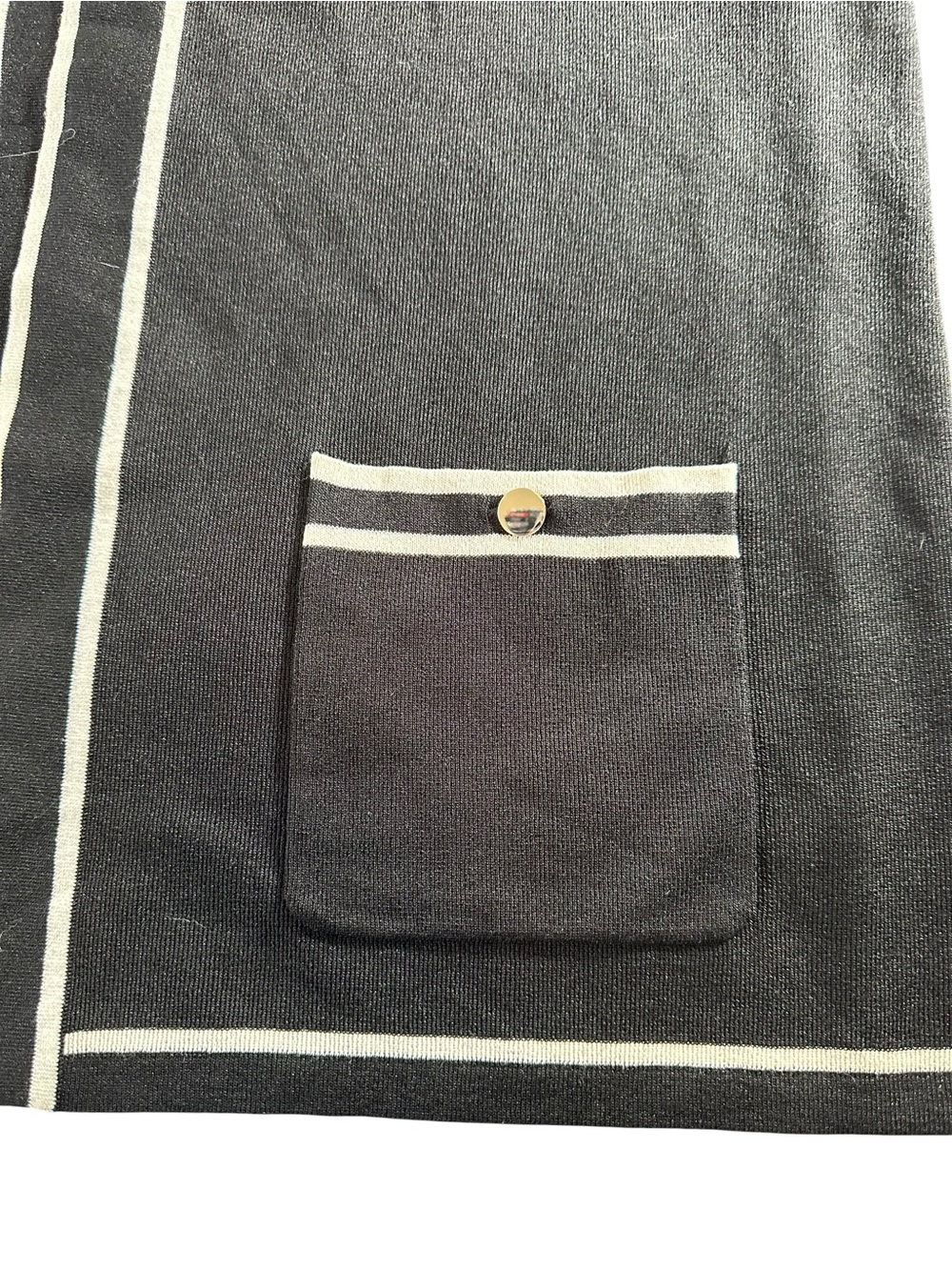 Anne Klein Black Cardigan with White Trim 1X - Picture 6 of 13